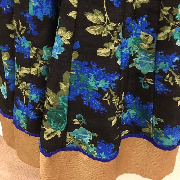 Blue and Black Printed Floral Anarkali - Picture 2 of 5